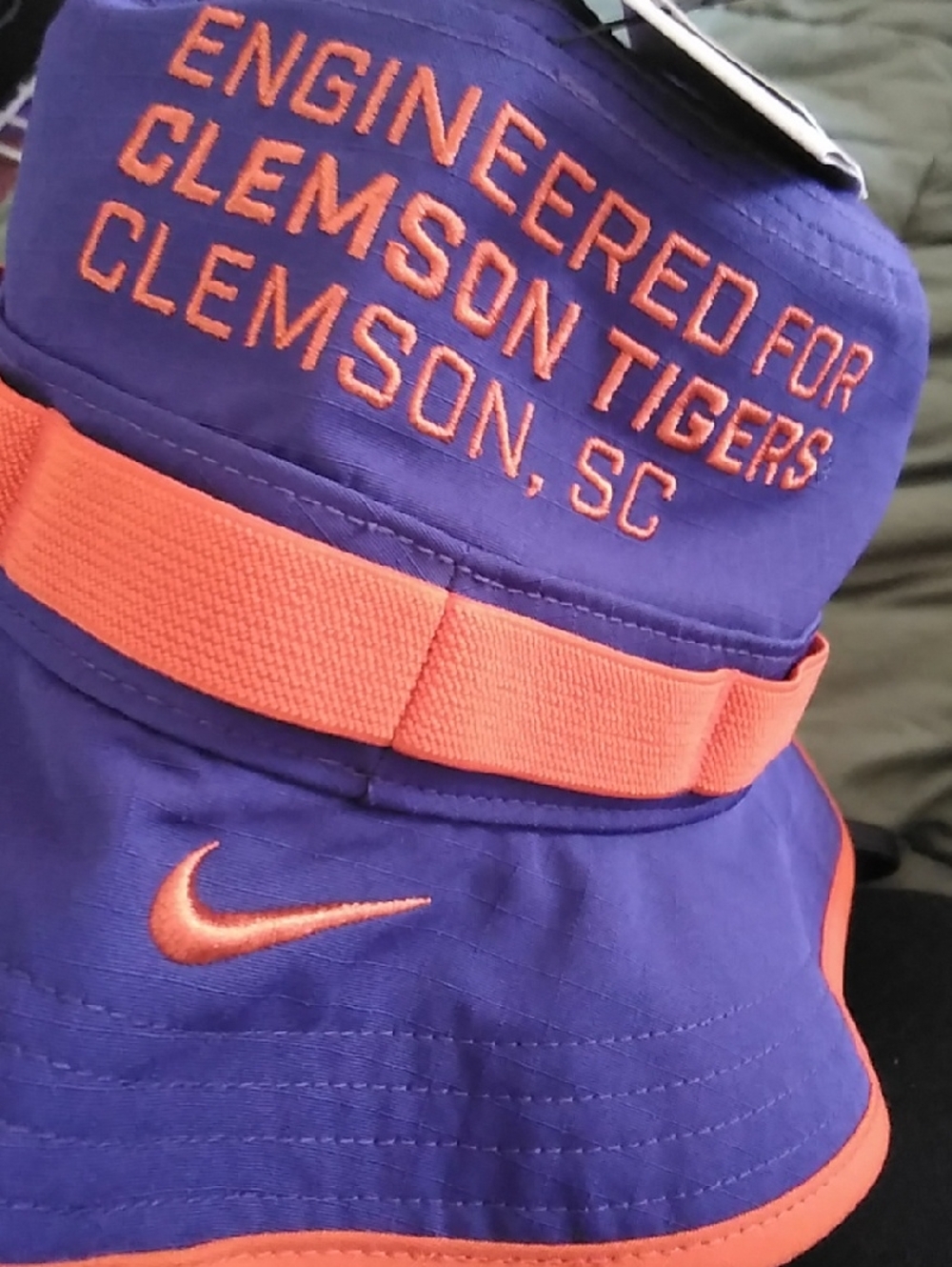 Nike Purple and Orange Clemson Tigers Embroidered Bucket Hat Mens Med NWT